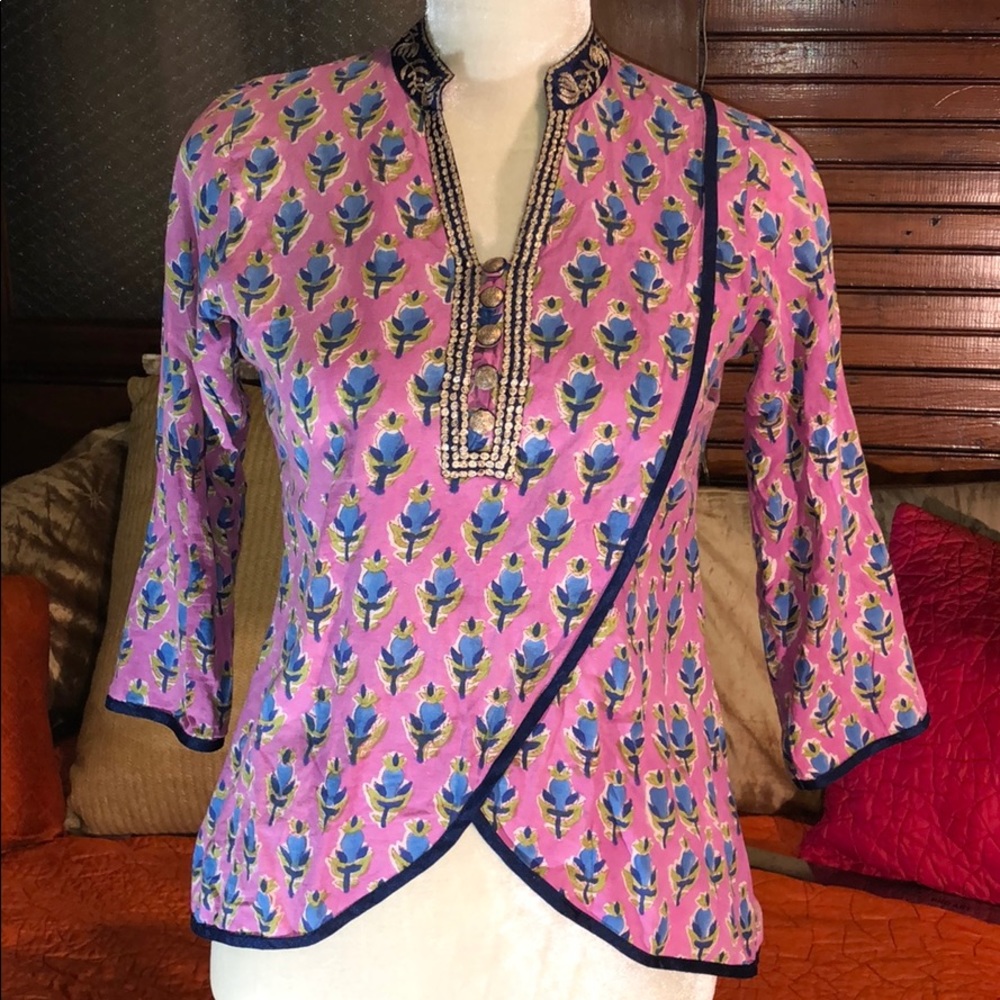 Mandarin collar Indian blouse